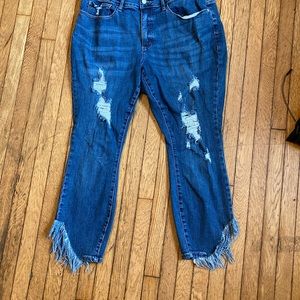 Just Blue Distressed Cropped Jeans